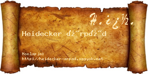 Heidecker Árpád névjegykártya