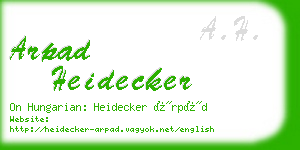 arpad heidecker business card